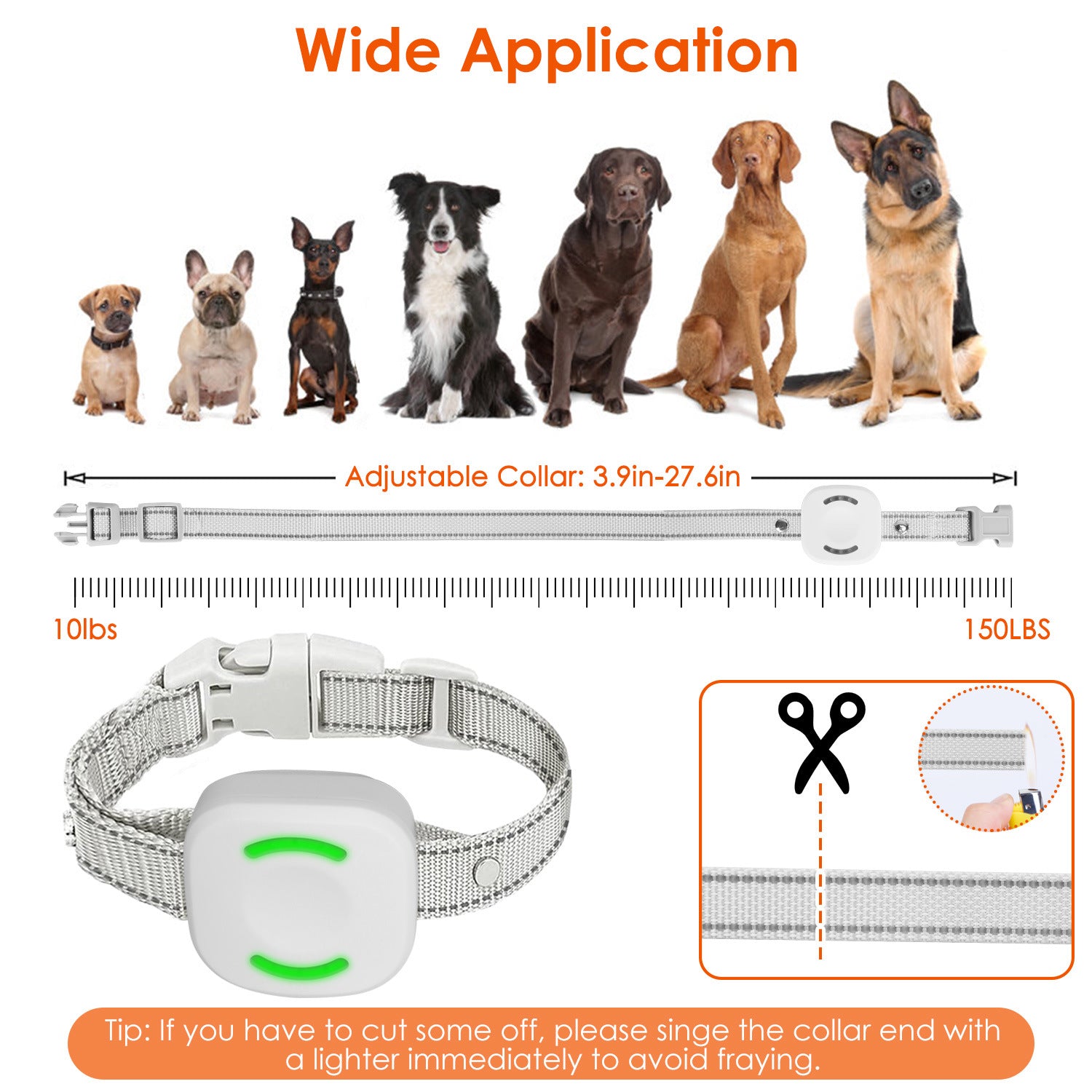 Electric Remote Training Collar IP67 Waterproof Rechargeable Dog Training System with Light Beep Vibration Shock 2624FT Range Fit for All Dogs 10-150LBS
