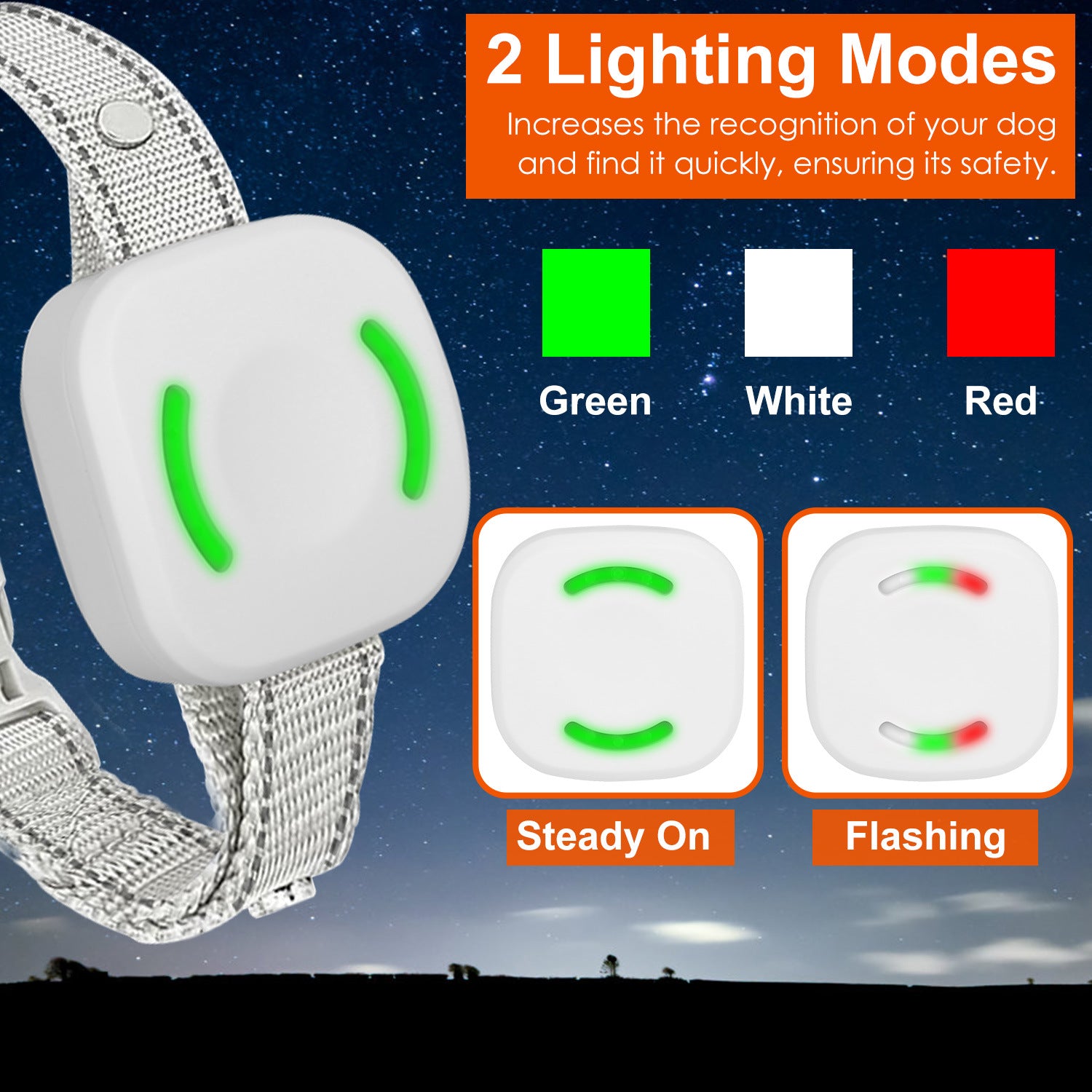 Electric Remote Training Collar IP67 Waterproof Rechargeable Dog Training System with Light Beep Vibration Shock 2624FT Range Fit for All Dogs 10-150LBS