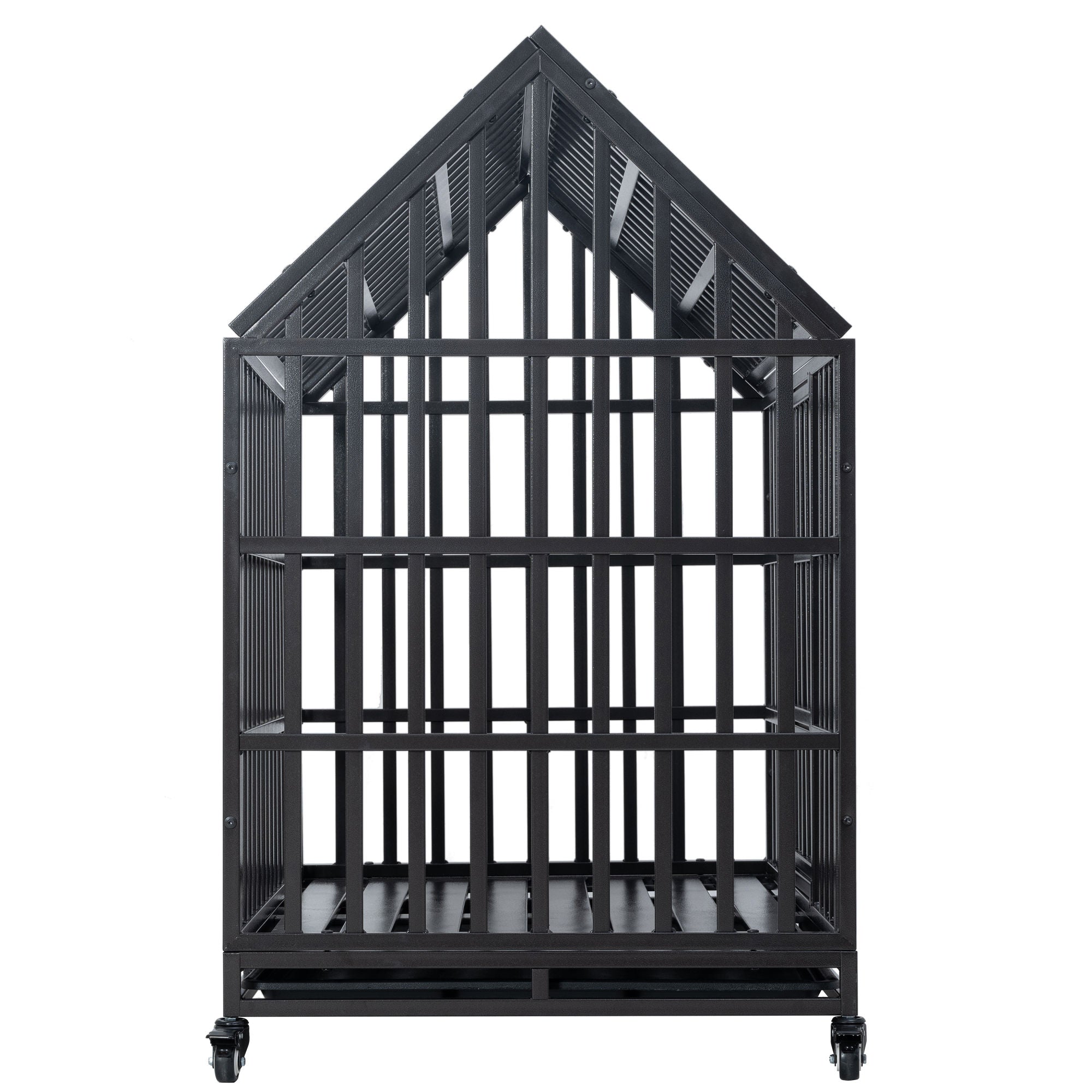 Heavy Duty Dog Cage pet Crate with Roof & window on roof