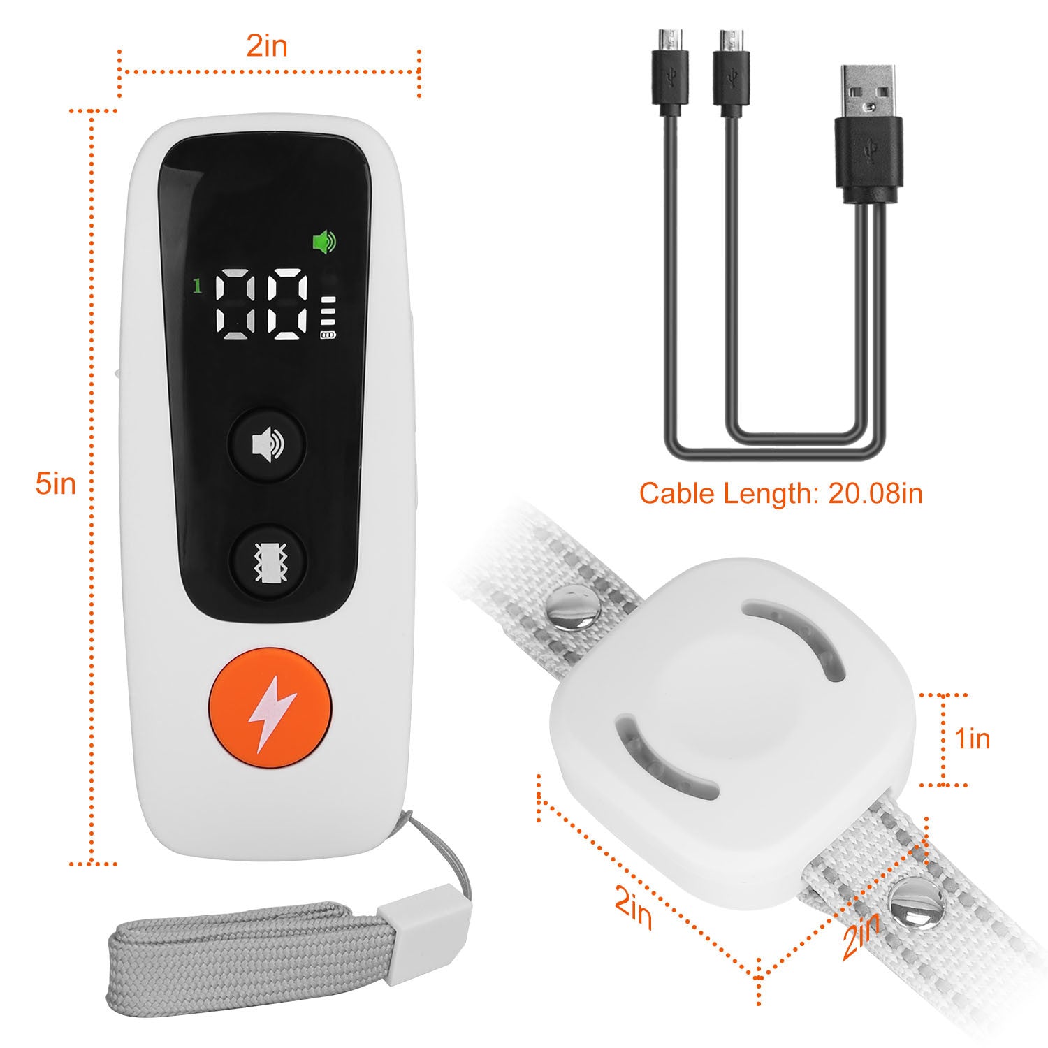 Electric Remote Training Collar IP67 Waterproof Rechargeable Dog Training System with Light Beep Vibration Shock 2624FT Range Fit for All Dogs 10-150LBS