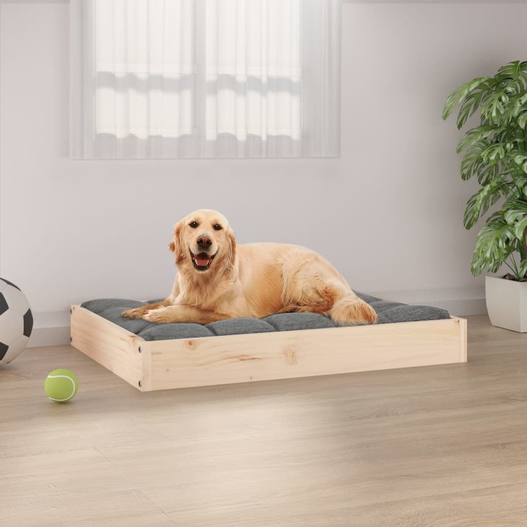 Dog Bed 28.1&quot;x21.3&quot;x3.5&quot; Solid Wood Pine