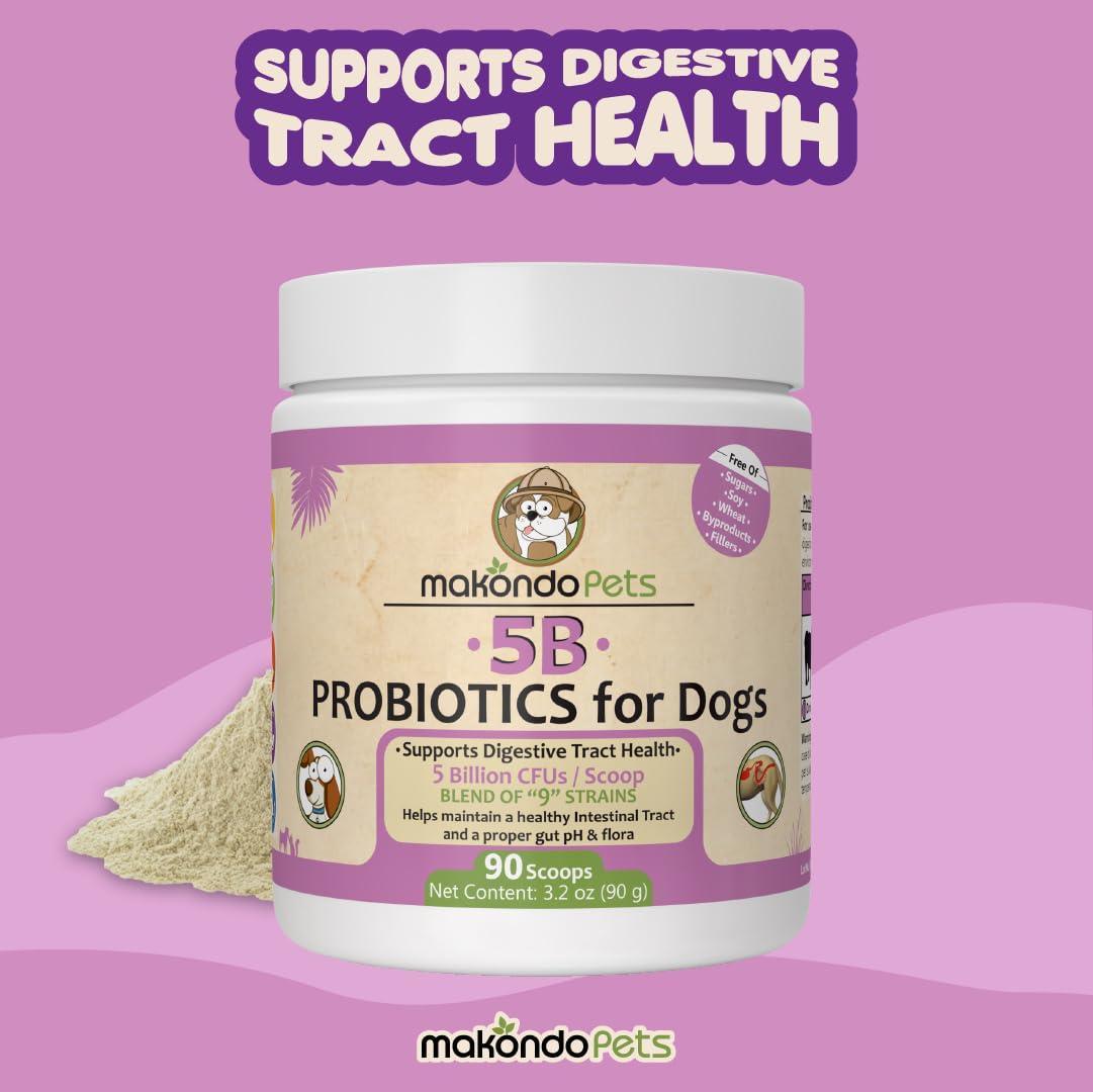 Probiotics for Dogs &amp; Puppies Extra Strength 9 Species 5 Billion CFU per Scoop of Dog Probiotics and Digestive Enzymes for Dogs Support Fiber for Dogs  Dog Allergy Relief Powder Probiotic for Dogs