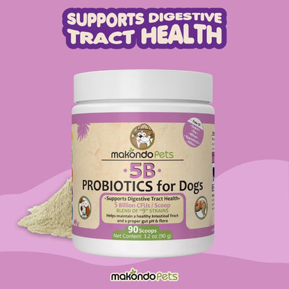 Probiotics for Dogs &amp; Puppies Extra Strength 9 Species 5 Billion CFU per Scoop of Dog Probiotics and Digestive Enzymes for Dogs Support Fiber for Dogs  Dog Allergy Relief Powder Probiotic for Dogs