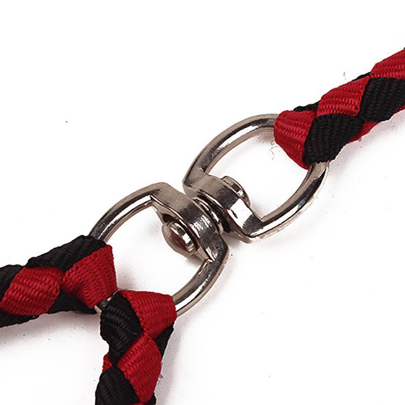 2 Way Braided Nylon Dual Dog Leash Double Leash Rope Strong Pet Leash Walking Running Leads For Couplers With Soft Padded Handle