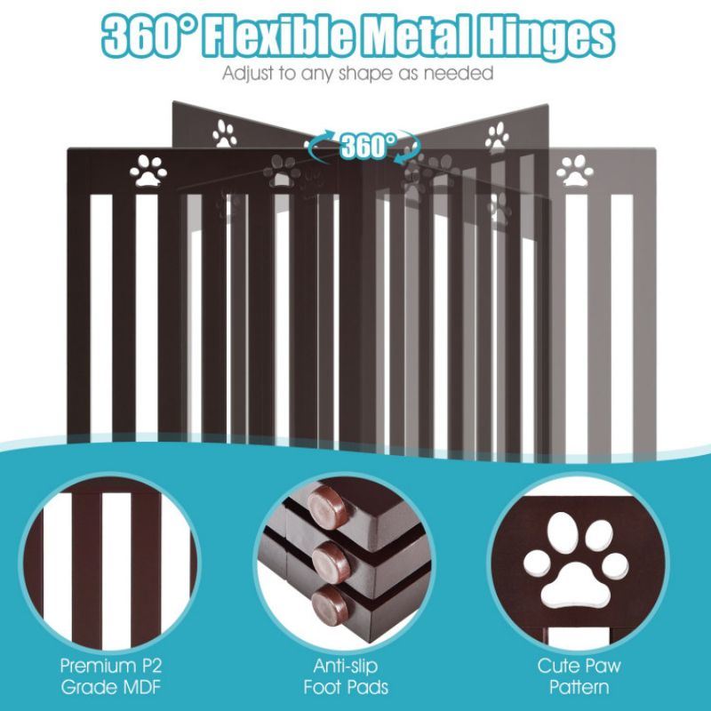 Pet Gate Dog Gate with 360° Flexible Hinge