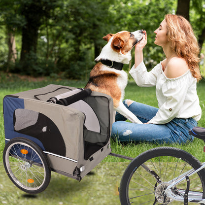 Tangkula Dog Bike Trailer, Breathable Mesh Dog Cart with 3 Entrances, Safety Flag, 8 Reflectors, Folding Pet Carrier Wagon with 20 Inch Wheels, Bicycle Carrier for Medium and Small Sized Dogs