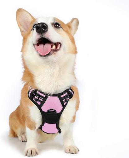 Dog Harness; No-Pull Pet Harness with 2 Leash Clips; Adjustable Soft Padded Dog Vest; Reflective No-Choke Pet Oxford Vest with Easy Control Handle for Large Dogs