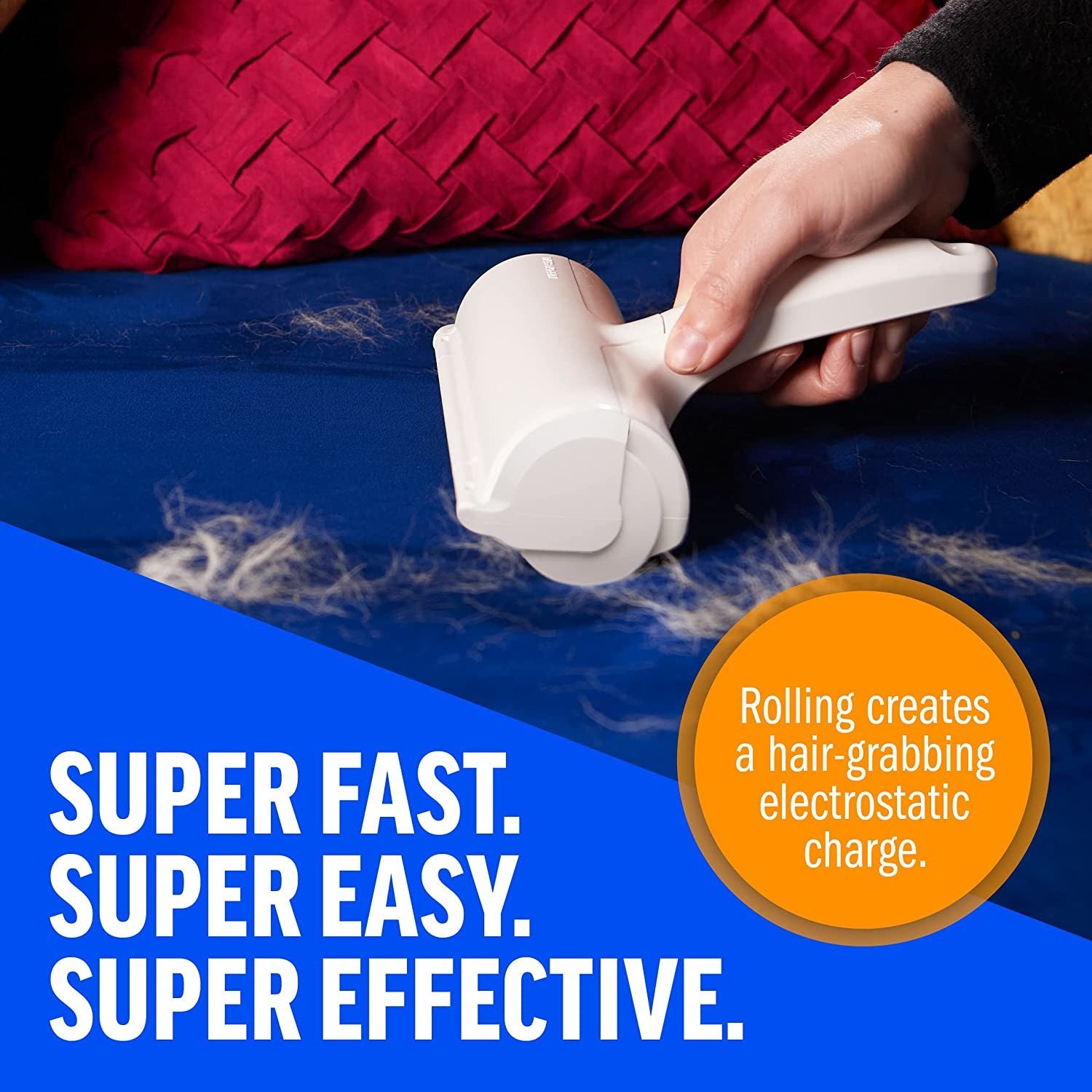 Pet Hair Remover - Reusable Cat and Dog Hair Remover for Furniture; Couch; Carpet; Car Seats and Bedding; pet grooming; Portable; Multi-Surface Lint Roller &amp; Animal Fur Removal Tool