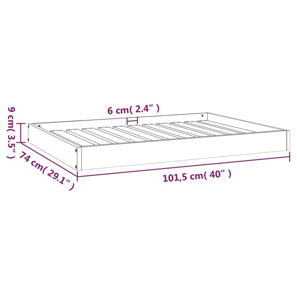 Dog Bed 40&quot;x29.1&quot;x3.5&quot; Solid Wood Pine