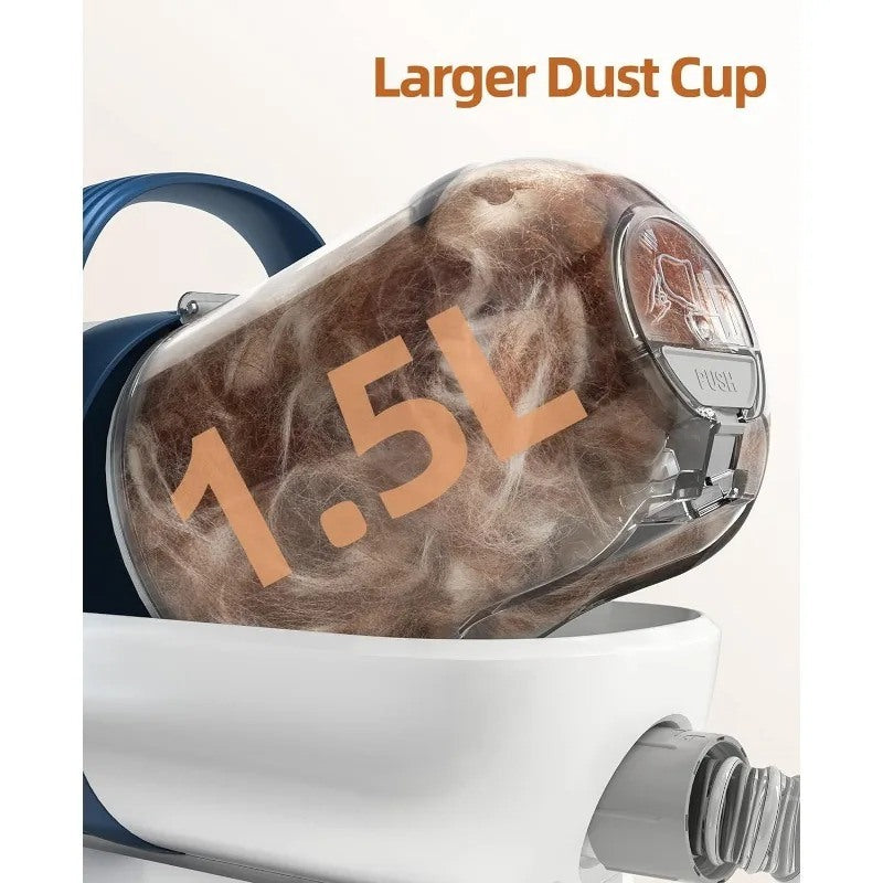 oneisall Dog Hair Vacuum &amp; Dog Grooming Kit, Pet Grooming Vacuum with Pet Clipper Nail Grinder, 1.5L Dust Cup Dog Brush Vacuum