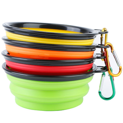 4Pcs Silicone Collapsible Dog Bowls BPA Free Travel Dog Bowl Foldable Cat Dog Food Water Bowl