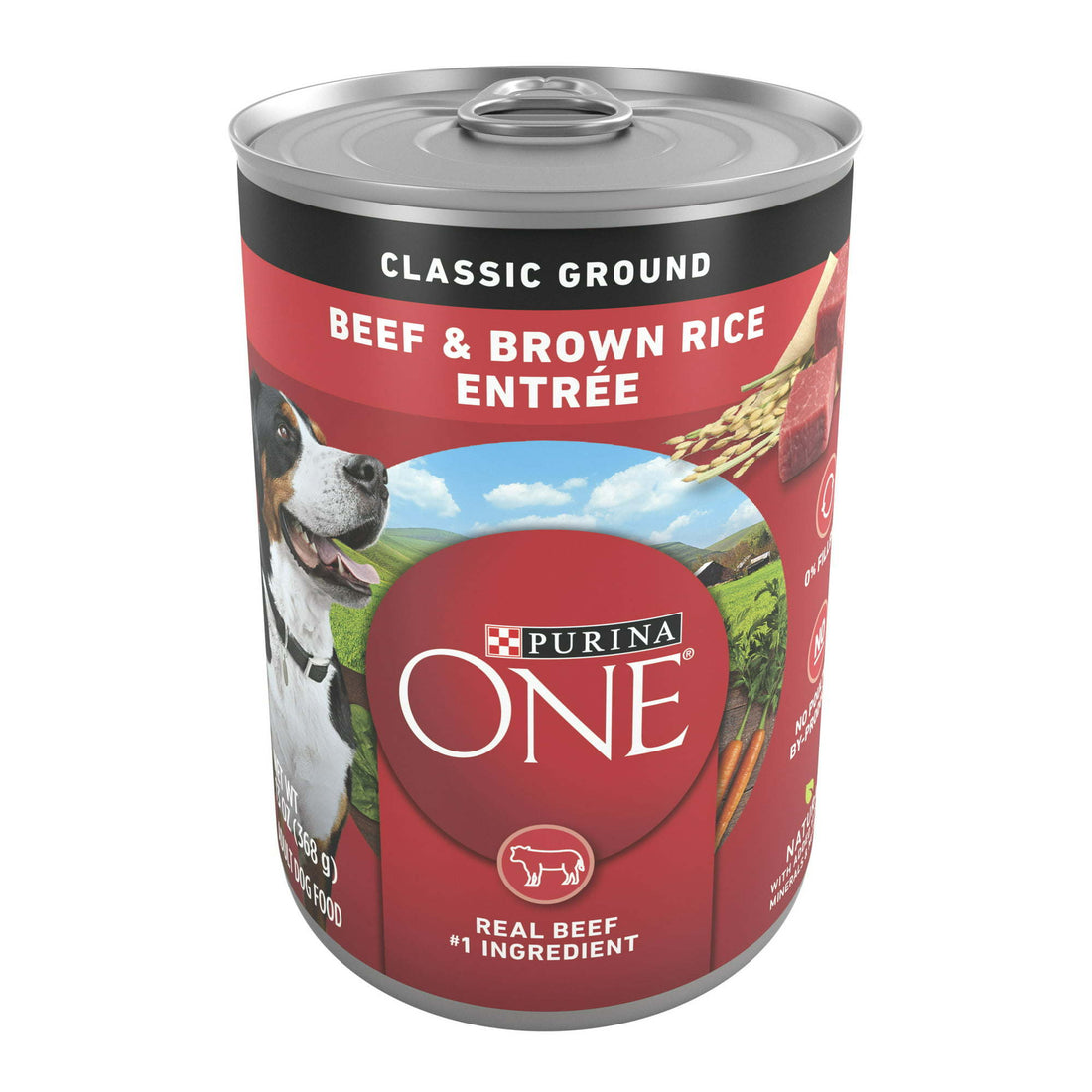 Purina ONE High Protein Natural Beef &amp; Brown Rice Ground Wet Dog Food 13 oz Can