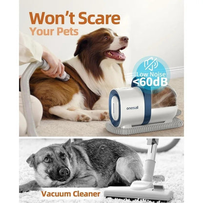 oneisall Dog Hair Vacuum &amp; Dog Grooming Kit, Pet Grooming Vacuum with Pet Clipper Nail Grinder, 1.5L Dust Cup Dog Brush Vacuum