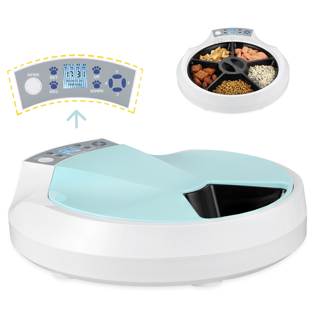 5-Meals Automatic Feeder Auto Pet Feeder