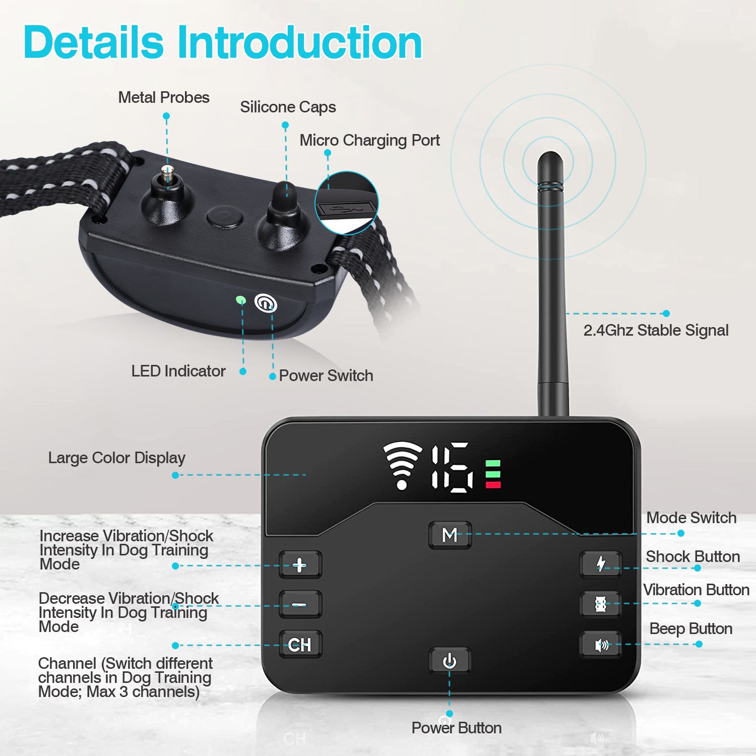 2 In 1 Wireless Electric Dog Fence Waterproof