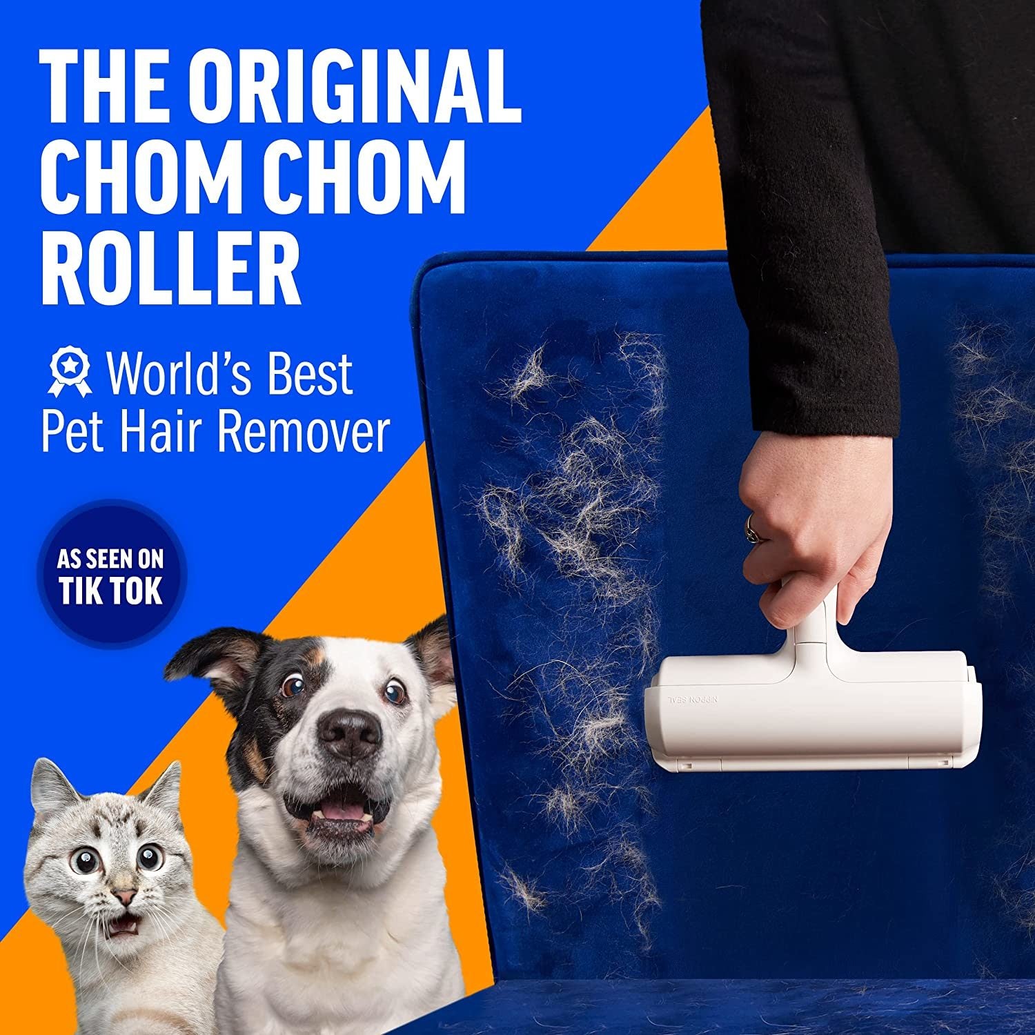 Pet Hair Remover - Reusable Cat and Dog Hair Remover for Furniture; Couch; Carpet; Car Seats and Bedding; pet grooming; Portable; Multi-Surface Lint Roller &amp; Animal Fur Removal Tool