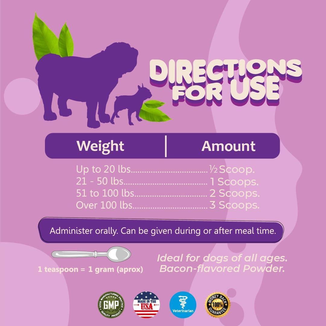 Probiotics for Dogs &amp; Puppies Extra Strength 9 Species 5 Billion CFU per Scoop of Dog Probiotics and Digestive Enzymes for Dogs Support Fiber for Dogs  Dog Allergy Relief Powder Probiotic for Dogs