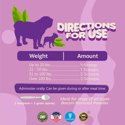 Probiotics for Dogs &amp; Puppies Extra Strength 9 Species 5 Billion CFU per Scoop of Dog Probiotics and Digestive Enzymes for Dogs Support Fiber for Dogs  Dog Allergy Relief Powder Probiotic for Dogs
