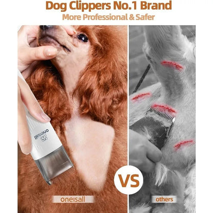 oneisall Dog Hair Vacuum &amp; Dog Grooming Kit, Pet Grooming Vacuum with Pet Clipper Nail Grinder, 1.5L Dust Cup Dog Brush Vacuum