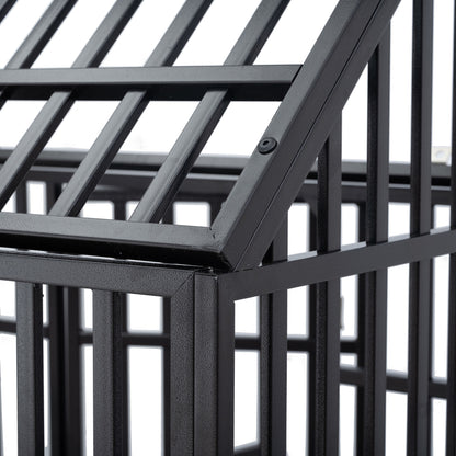 Heavy Duty Dog Cage pet Crate with Roof &amp; window on roof