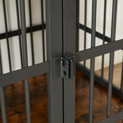 Furniture style dog crate wrought iron frame door with side openings, Grey, 43.3&