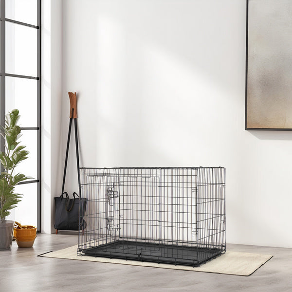36&quot; Pet Kennel Cat Dog Folding Steel Crate Animal Playpen Wire Metal