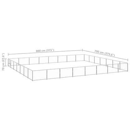 Dog Kennel Silver 602.8 ft² Steel