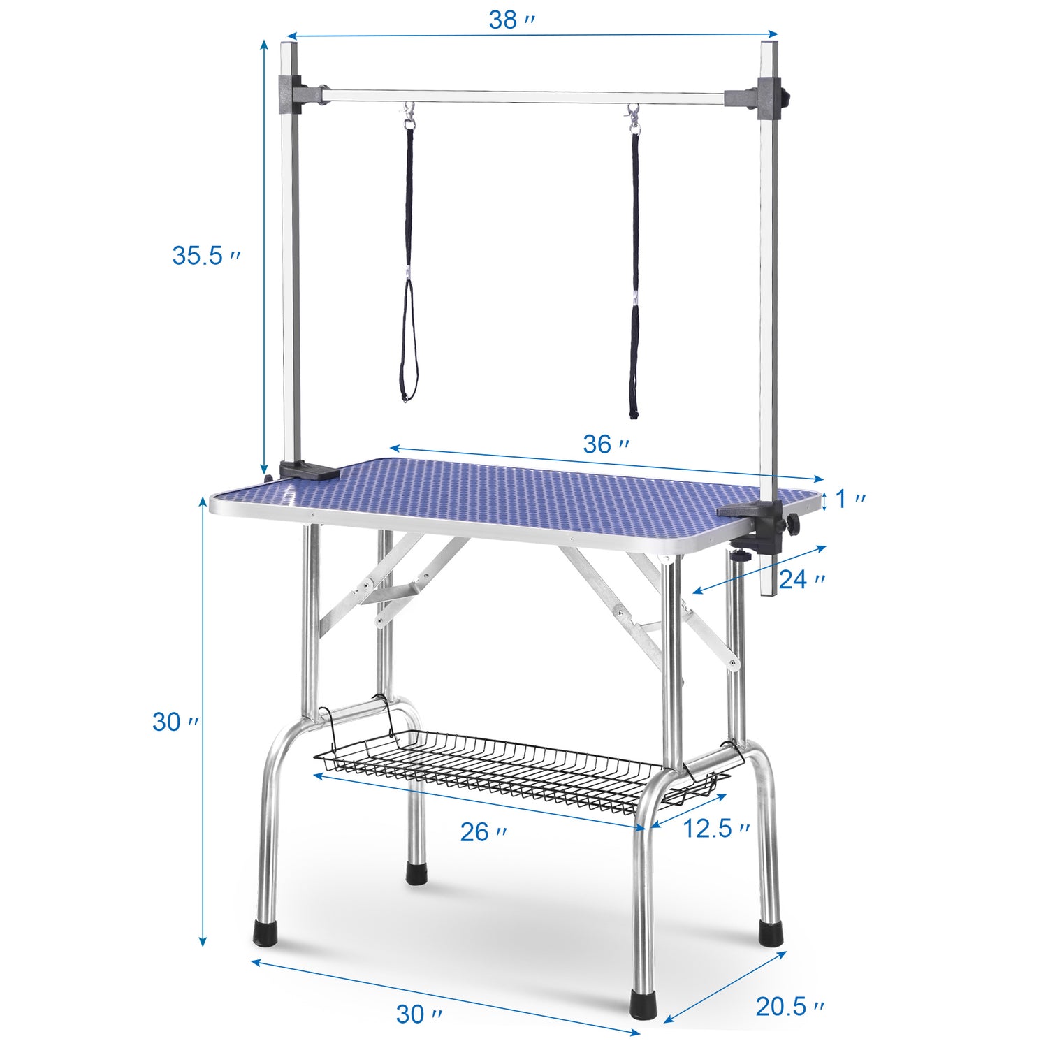 Professional Dog Pet Grooming Table Large Adjustable Heavy Duty Portable w/Arm &amp; Noose &amp; Mesh Tray