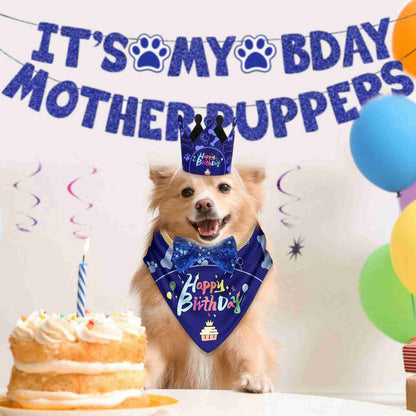 Dog Birthday Bandana Hat Set