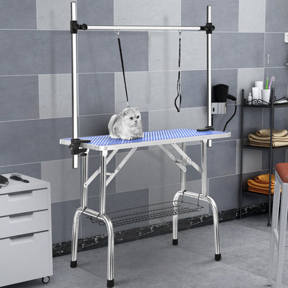 Professional Dog Pet Grooming Table Large Adjustable Heavy Duty Portable w/Arm &amp; Noose &amp; Mesh Tray