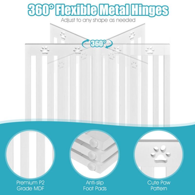 Pet Gate Dog Gate with 360° Flexible Hinge