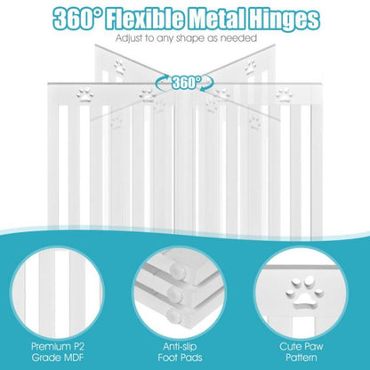 Pet Gate Dog Gate with 360° Flexible Hinge
