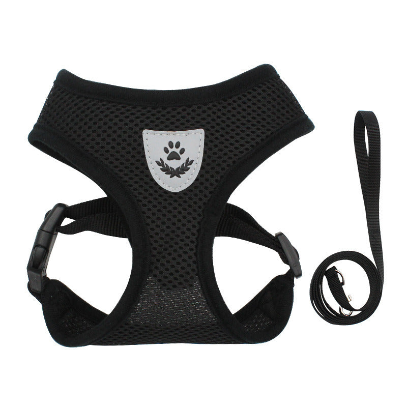 Reflective Pet Harness And Leash Set For Dog &amp; Cat; Adjustable No Pull Dog Harness With Soft Mesh