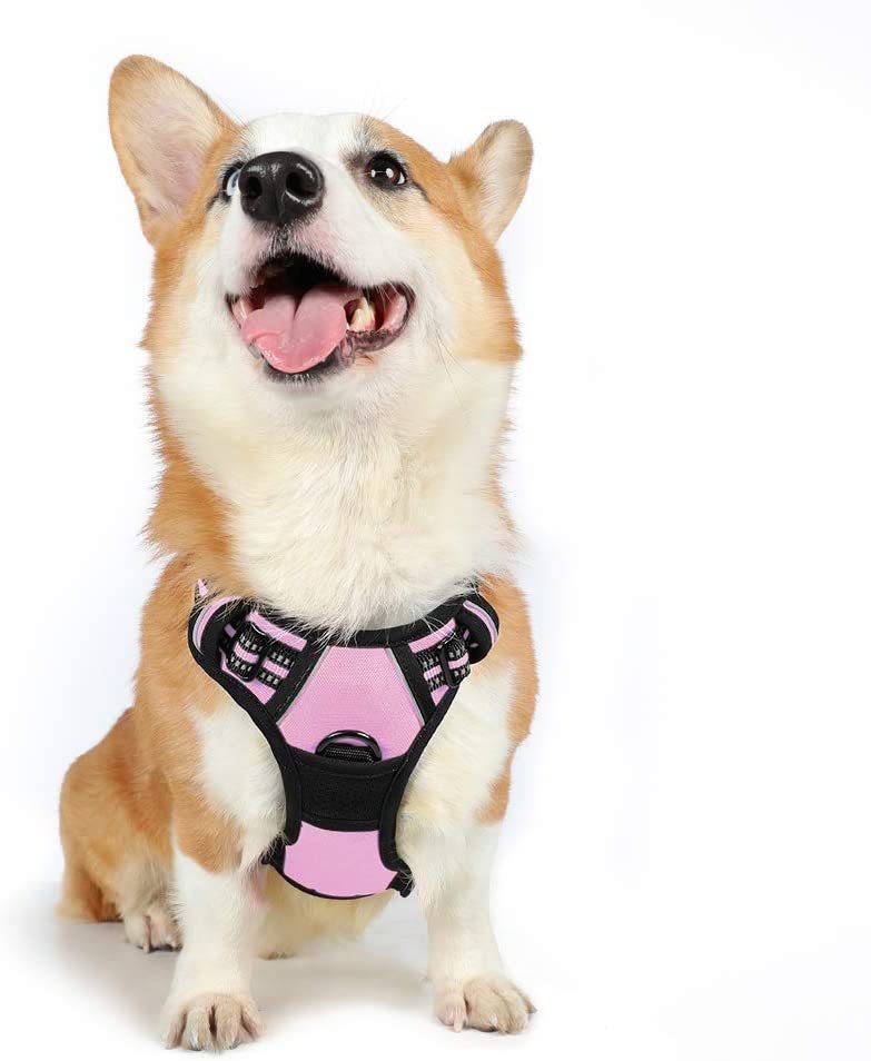 Dog Harness; No-Pull Pet Harness with 2 Leash Clips; Adjustable Soft Padded Dog Vest; Reflective No-Choke Pet Oxford Vest with Easy Control Handle for Large Dogs