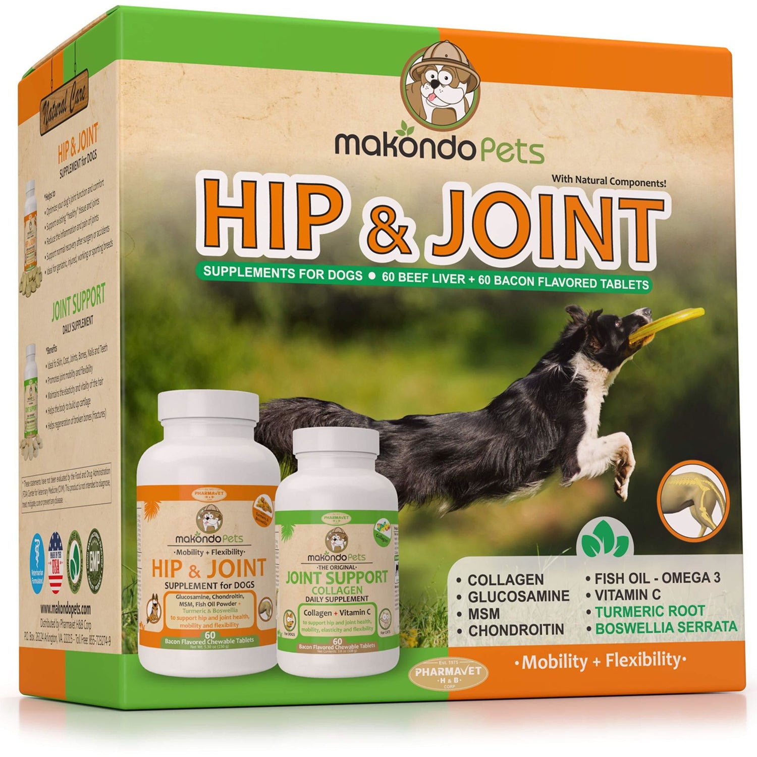 Hip and Joint Supplement for Dogs with Chondroitin Collagen for Dogs Turmeric Boswellia Dog Glucosamine for Dogs &amp; MSM Dog Arthritis Supplement Extend Dog Joint Supplement Large Breed and Small
