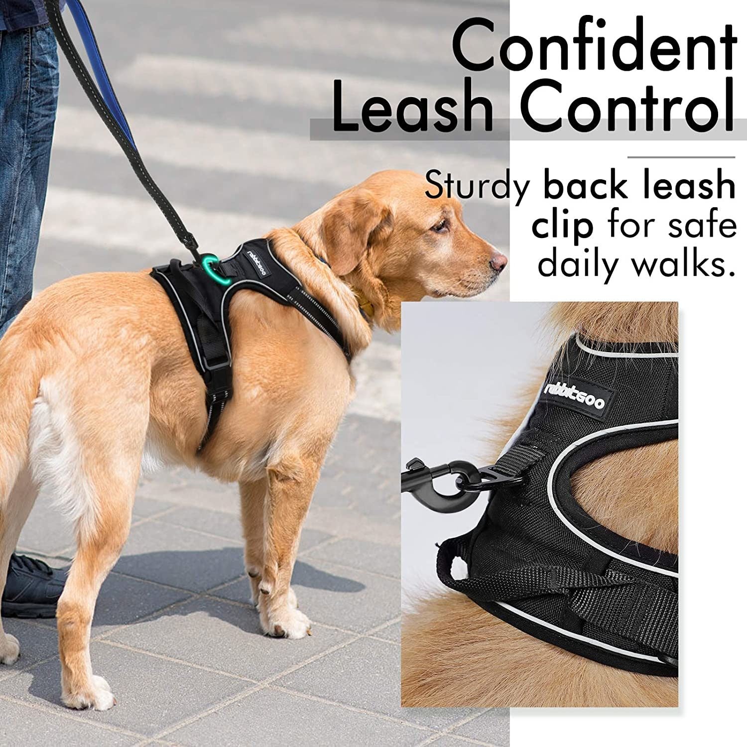 Dog Harness; No-Pull Pet Harness with 2 Leash Clips; Adjustable Soft Padded Dog Vest; Reflective No-Choke Pet Oxford Vest with Easy Control Handle for Large Dogs