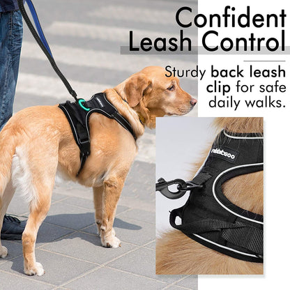 Dog Harness; No-Pull Pet Harness with 2 Leash Clips; Adjustable Soft Padded Dog Vest; Reflective No-Choke Pet Oxford Vest with Easy Control Handle for Large Dogs