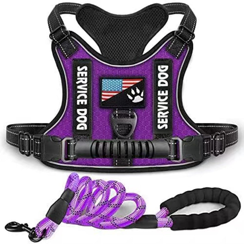 Pet Harness And Leash Set For Dog &amp; Cat; Adjustable No Pull Service Dog Vest Harness For Walking