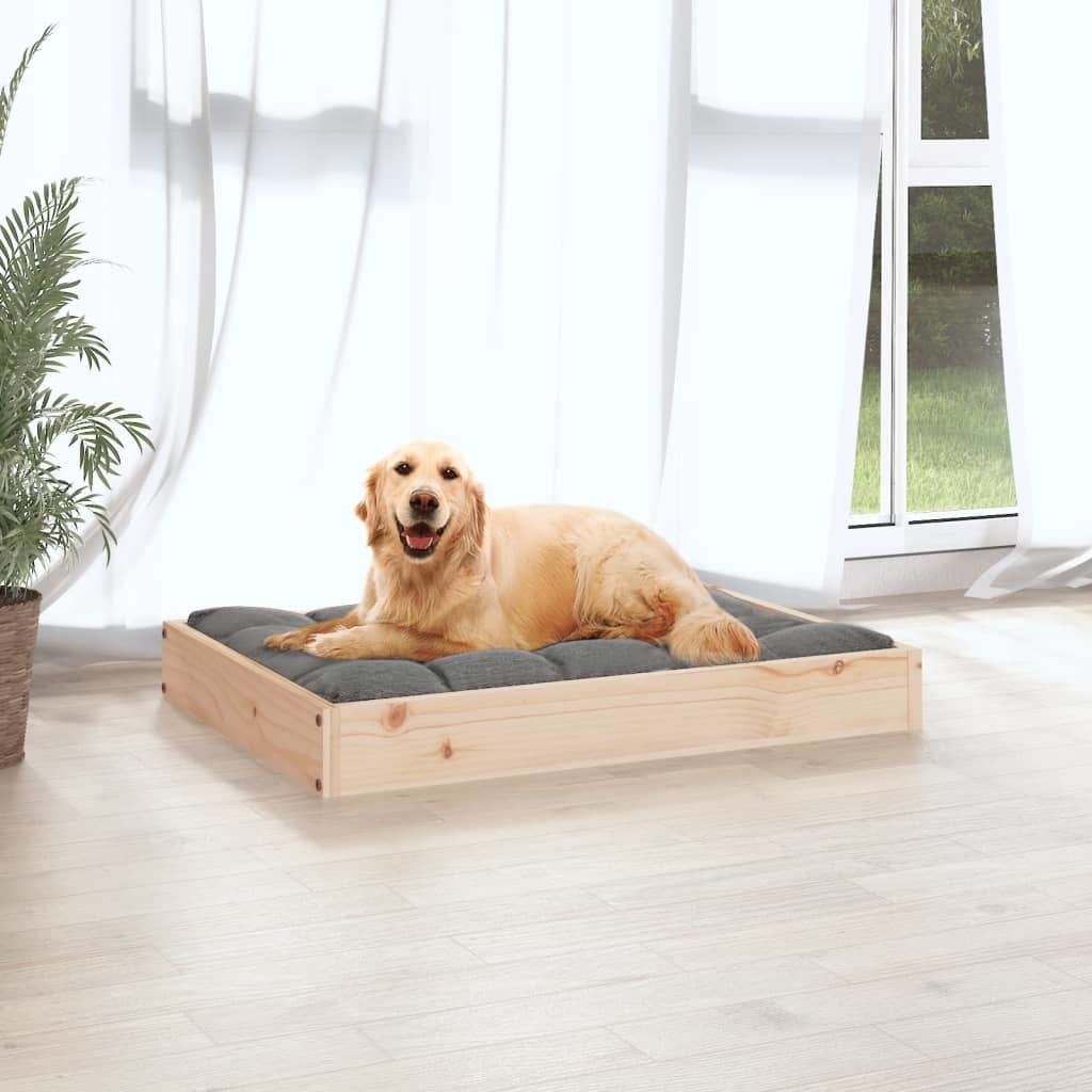 Dog Bed 28.1&quot;x21.3&quot;x3.5&quot; Solid Wood Pine