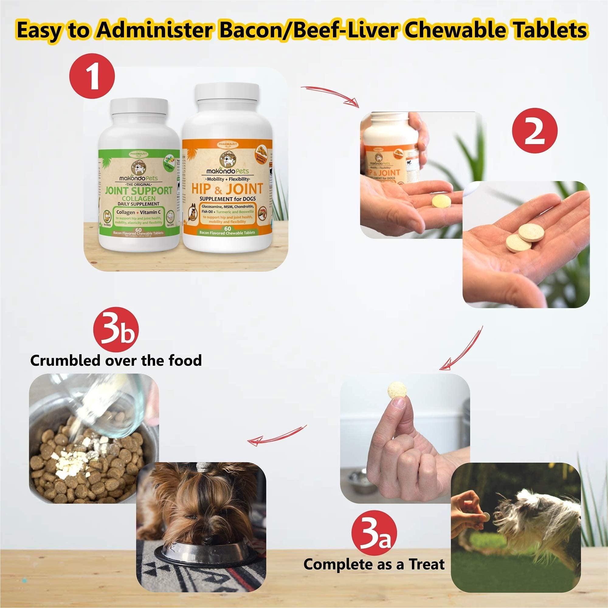 Hip and Joint Supplement for Dogs with Chondroitin Collagen for Dogs Turmeric Boswellia Dog Glucosamine for Dogs &amp; MSM Dog Arthritis Supplement Extend Dog Joint Supplement Large Breed and Small