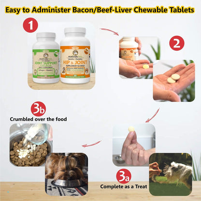 Hip and Joint Supplement for Dogs with Chondroitin Collagen for Dogs Turmeric Boswellia Dog Glucosamine for Dogs &amp; MSM Dog Arthritis Supplement Extend Dog Joint Supplement Large Breed and Small