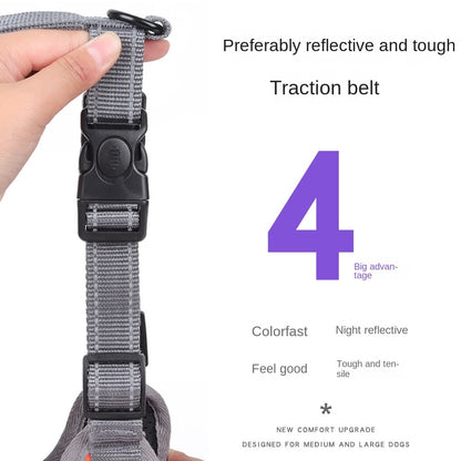 dog Harnesses; Pet Traction Rope Mesh Breathable Big Dog Chest Strap Vest Reflective Dog Rope Spot Wholesale