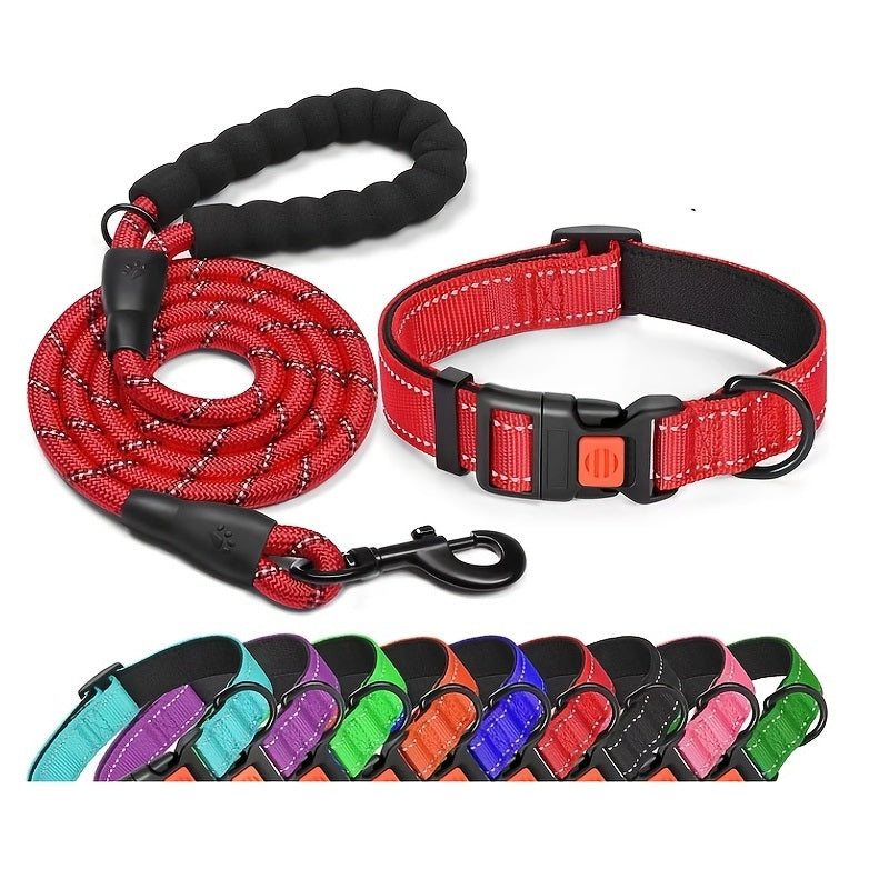 No Pull Dog Harness; Adjustable Nylon Dog Vest &amp; Leashes For Walking Training; Pet Supplies