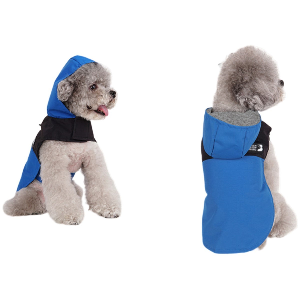 Dog Raincoat with Hood and Leash Hole, Adjustable Belly Strap, Reflective Strips, Lightweight Slicker Poncho Rain Jacket Coat for Small Medium Dogs and Puppies