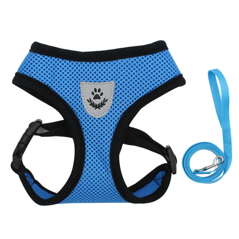 Reflective Pet Harness And Leash Set For Dog &amp; Cat; Adjustable No Pull Dog Harness With Soft Mesh