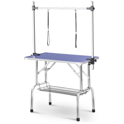 Professional Dog Pet Grooming Table Large Adjustable Heavy Duty Portable w/Arm &amp; Noose &amp; Mesh Tray