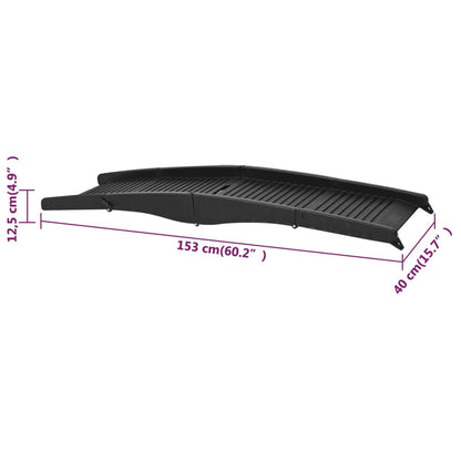 Folding Dog Ramp Black 60.2&quot;x15.7&quot;x4.9&quot; Plastic