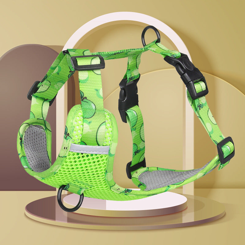 dog Harnesses; New style dog chest strap vest type big dog chest strap explosion-proof flush walking dog rope reflective pet traction rope