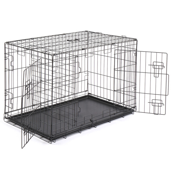 36&quot; Pet Kennel Cat Dog Folding Steel Crate Animal Playpen Wire Metal