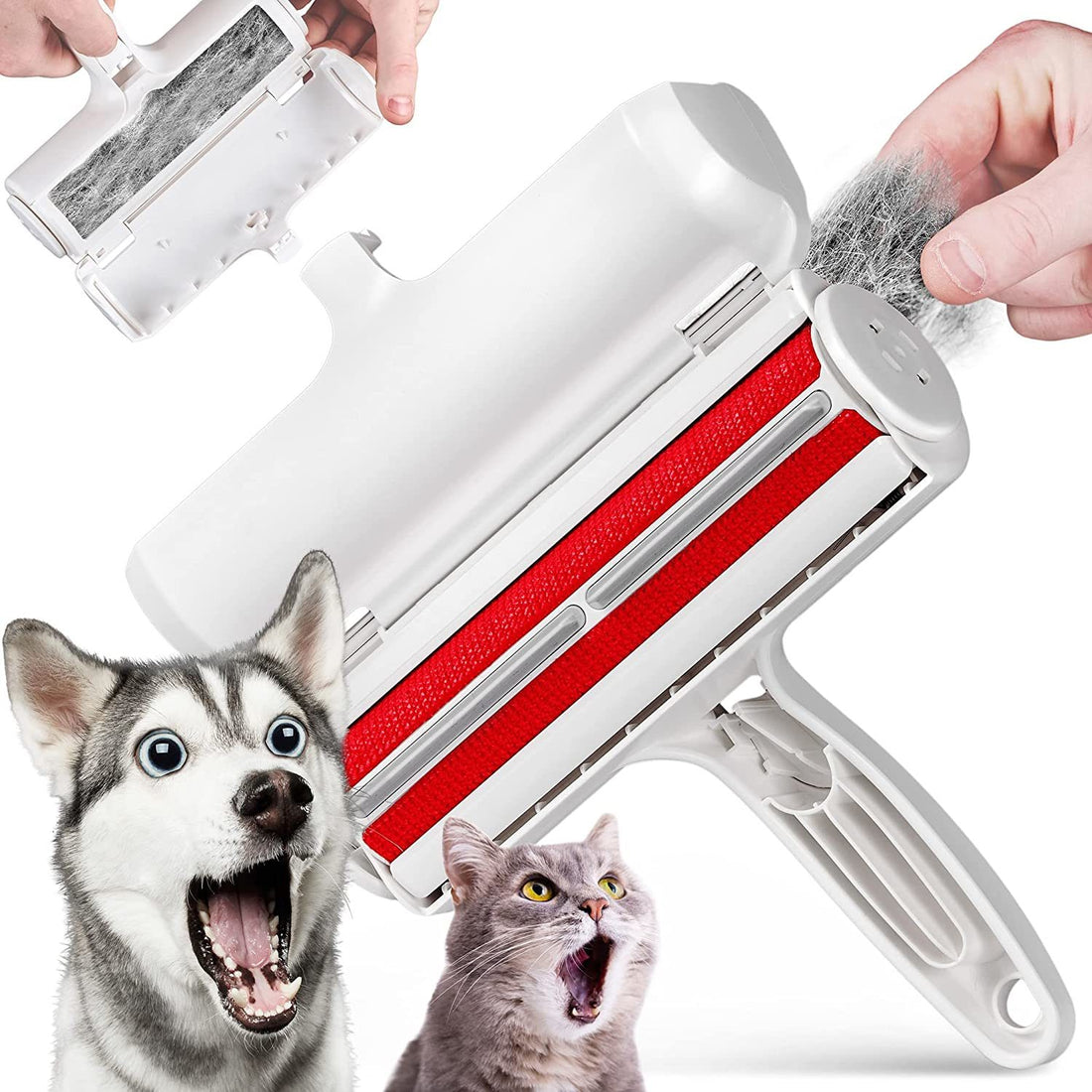 Pet Hair Remover - Reusable Cat and Dog Hair Remover for Furniture; Couch; Carpet; Car Seats and Bedding; pet grooming; Portable; Multi-Surface Lint Roller &amp; Animal Fur Removal Tool